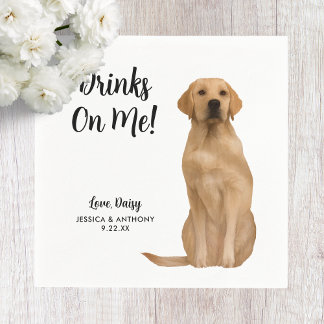 Dog Wedding Cocktail Napkins Serviette