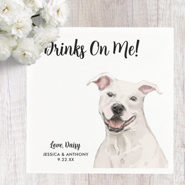 Dog Wedding Cocktail Napkins Serviette (Von Creator hochgeladen)