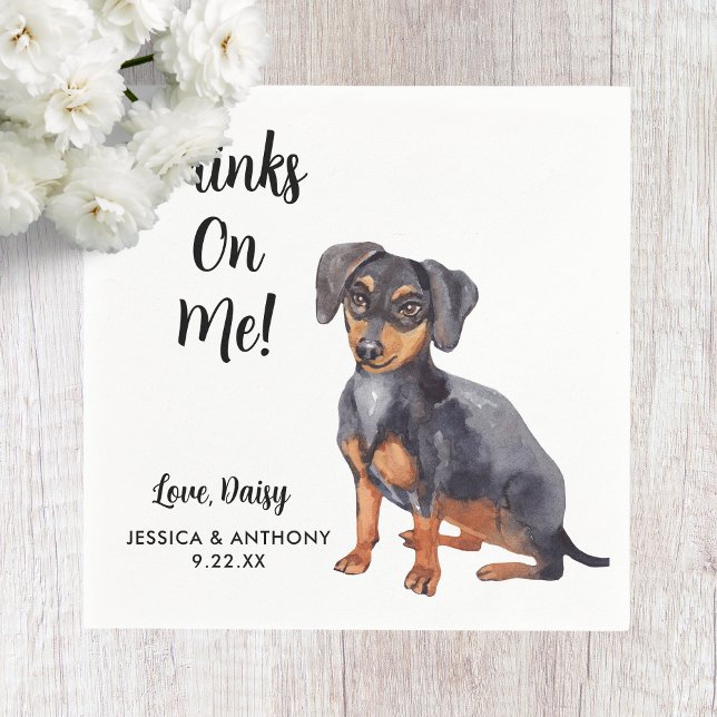 Dog Wedding Cocktail Napkins Serviette (Von Creator hochgeladen)