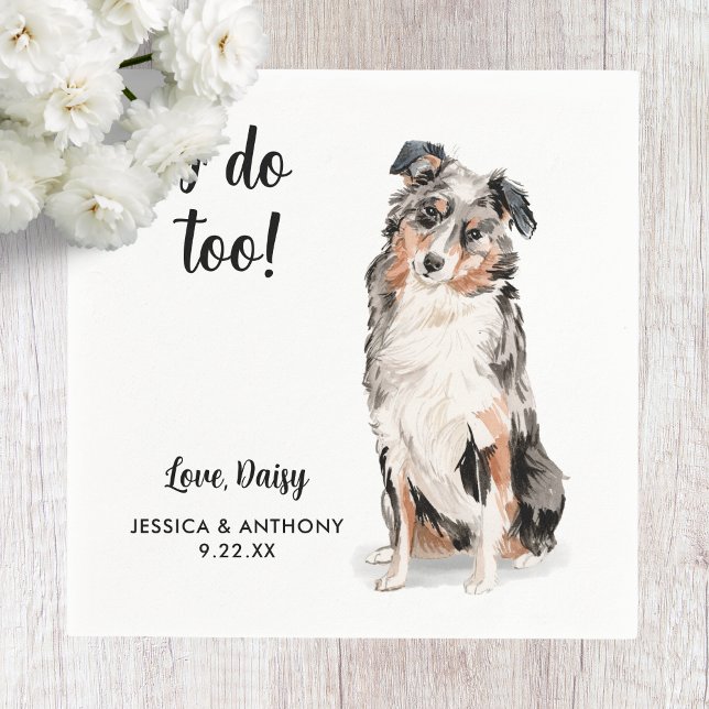 Dog Wedding Cocktail Napkins Serviette (Von Creator hochgeladen)