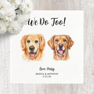 Dog Wedding Cocktail Napkins Serviette