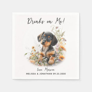 Dog Wedding Cocktail Serviette