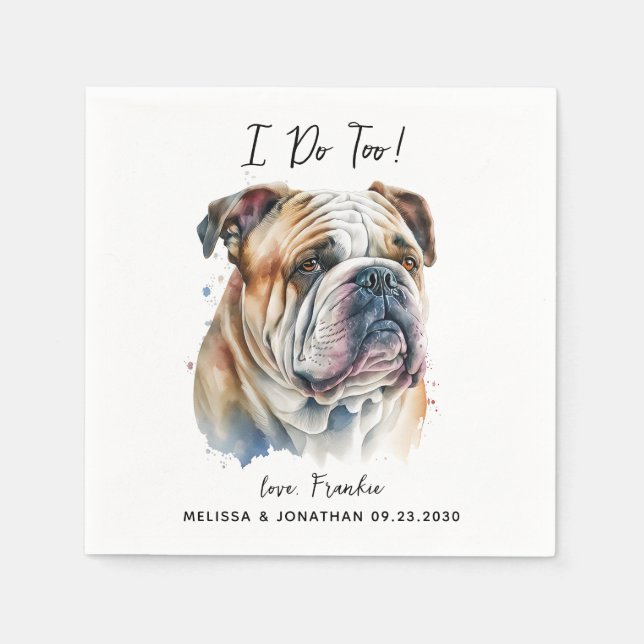 Dog Wedding Cocktail Serviette (Vorderseite)