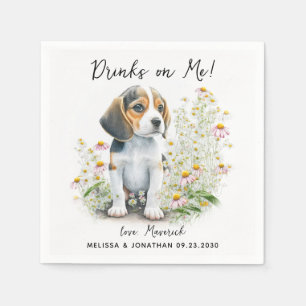 Dog Wedding Cocktail Serviette
