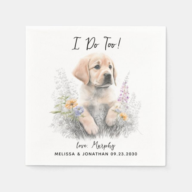 Dog Wedding Cocktail Serviette (Vorderseite)