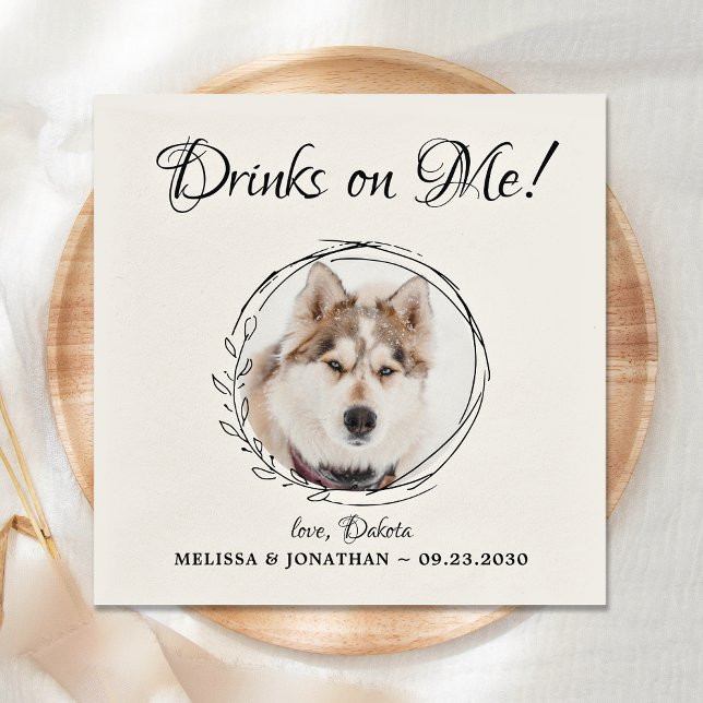 Dog Wedding Cocktail Serviette (Von Creator hochgeladen)