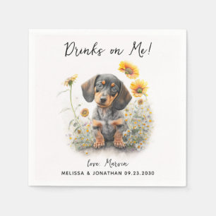 Dog Wedding Cocktail Serviette