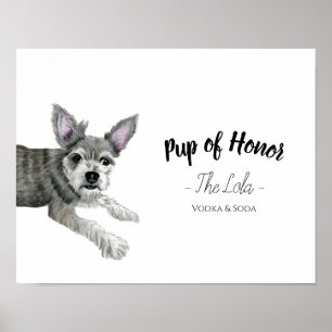 Dog Wedding Drink Sign Poster