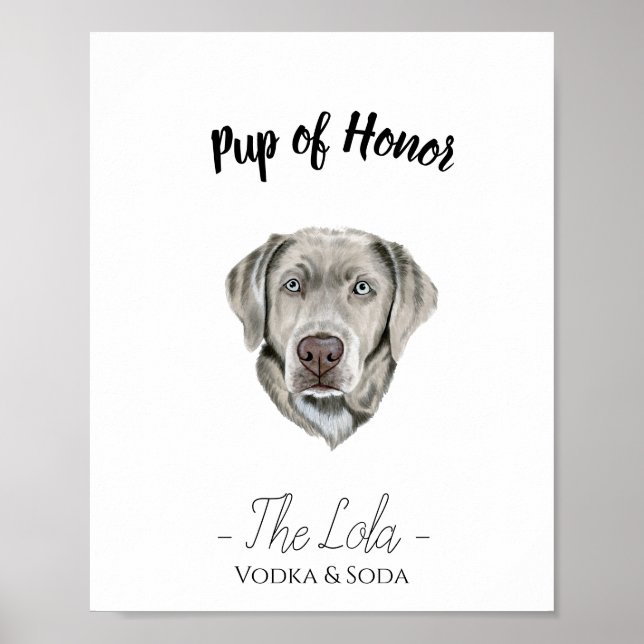 Dog Wedding Drink Sign Poster (Vorne)