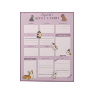 Dog Weekly Planner Sheet Notizblock