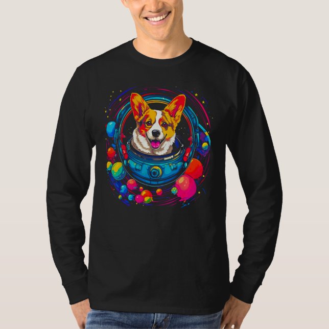 Dog Welsh Corgi Astronaut T-Shirt (Vorderseite)
