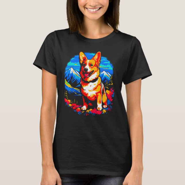 Dog Welsh Corgi Hiking T-Shirt (Vorderseite)