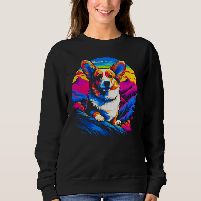 Dog Welsh Corgi Mountain Sweatshirt (Vorderseite)
