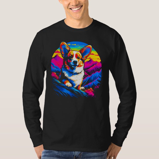 Dog Welsh Corgi Mountain T-Shirt (Vorderseite)