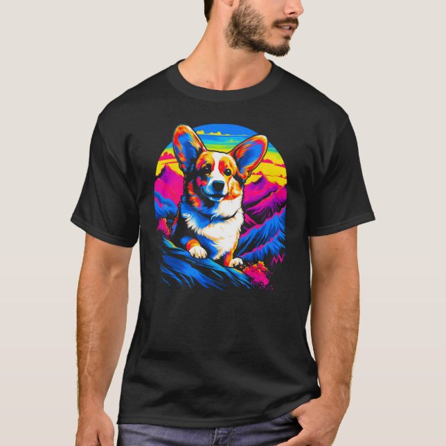 Dog Welsh Corgi Mountain T-Shirt (Vorderseite)