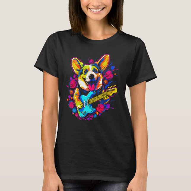 Dog Welsh Corgi Musician T-Shirt (Vorderseite)