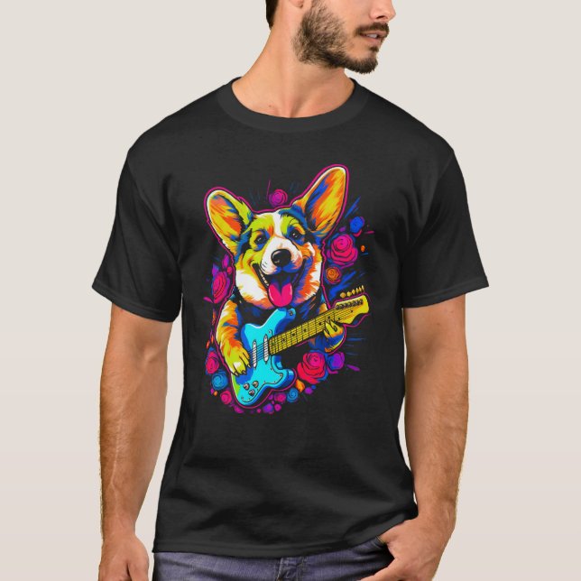Dog Welsh Corgi Musician T-Shirt (Vorderseite)