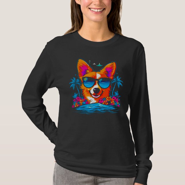 Dog Welsh Corgi Summer Vibe T-Shirt (Vorderseite)