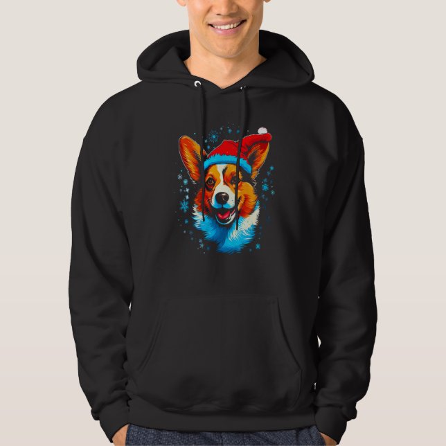 Dog Welsh Corgi Xmas Hoodie (Vorderseite)