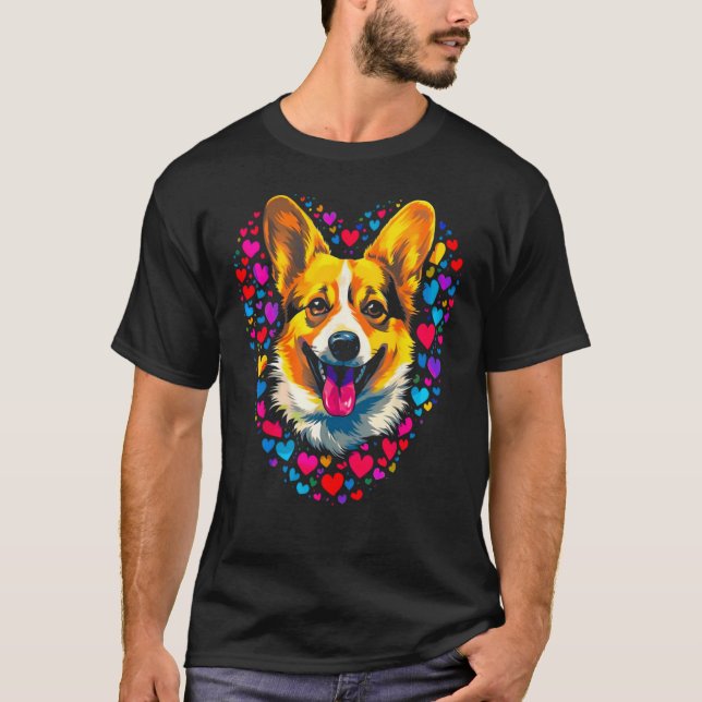 Dog Welsh Niedlich Corgi Liebe T-Shirt (Vorderseite)