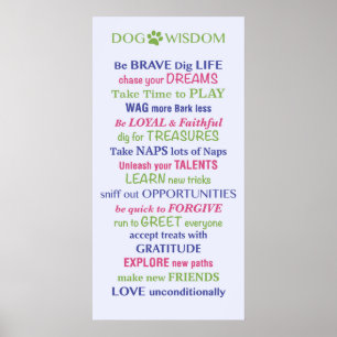 Dog Wisdom Zitat Poster