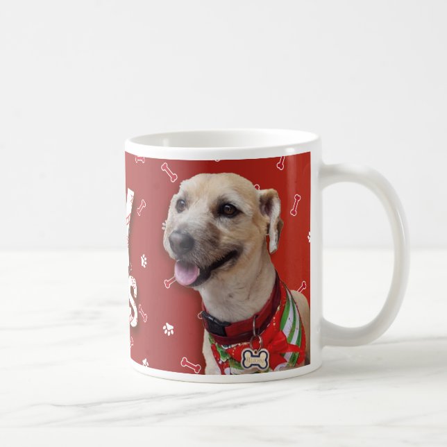 Dog Wishing you Merry Christmas Mug Kaffeetasse (Rechts)