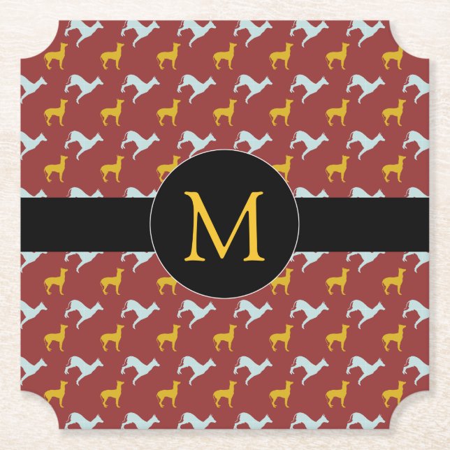 Dog Year 2018 Zodiac Birthday Monogram Choose Form Untersetzer (Vorderseite)
