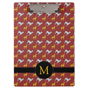 Dog Year 2018 Zodiac Birthday Monogram Clipboard Klemmbrett