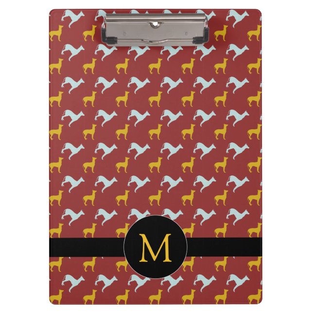Dog Year 2018 Zodiac Birthday Monogram Clipboard Klemmbrett (Vorderseite)