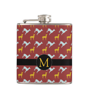 Dog Year 2018 Zodiac Birthday Monogram Flask Flachmann