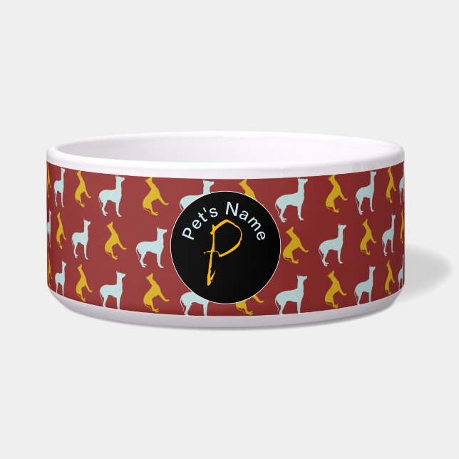 Dog Year Zodiac Birthday Monogram Pet's Bowl Napf (Vorderseite)
