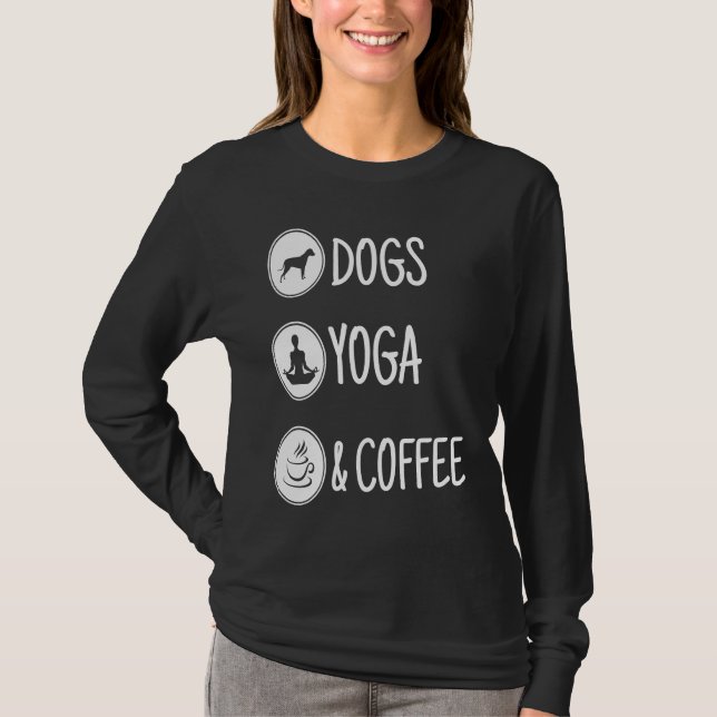 Dog yoga and coffee T-Shirt (Vorderseite)