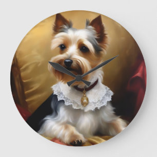 Dog Yorkshire Terrier Beauty Große Wanduhr