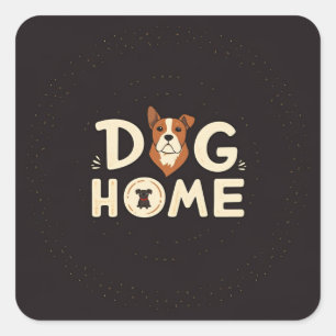 Dog Zuhause Text Style mit Dog Icon Sticker