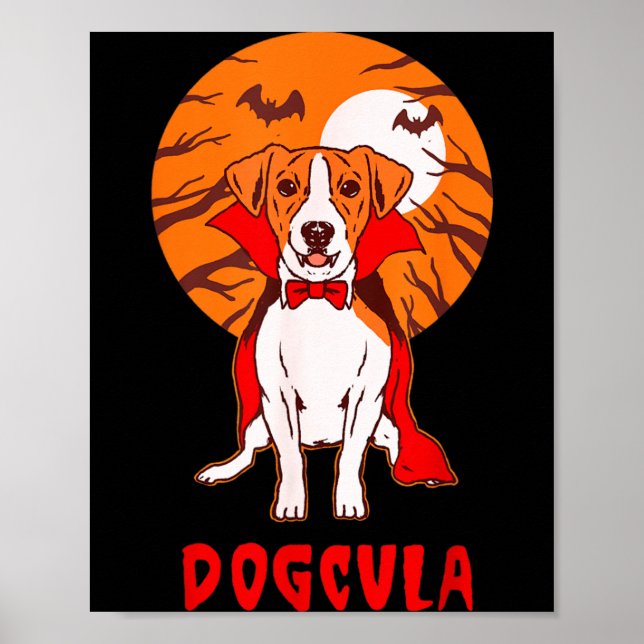 Dogcula Hundewitz Funny Halloween Poster (Vorne)