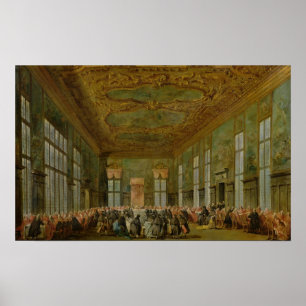 Doge Alvise Mocenigo IV ein Bankett gebend Poster