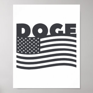 Doge Amerikanisch Patriotischer Trump Effizienz  Poster