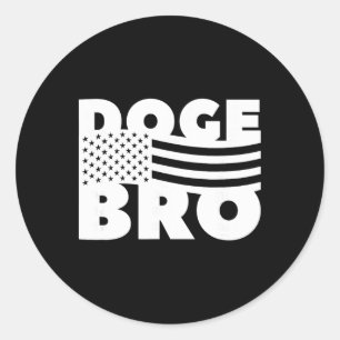 Doge Bro Amerikanisch Patriotischer Trump Effizien Runder Aufkleber