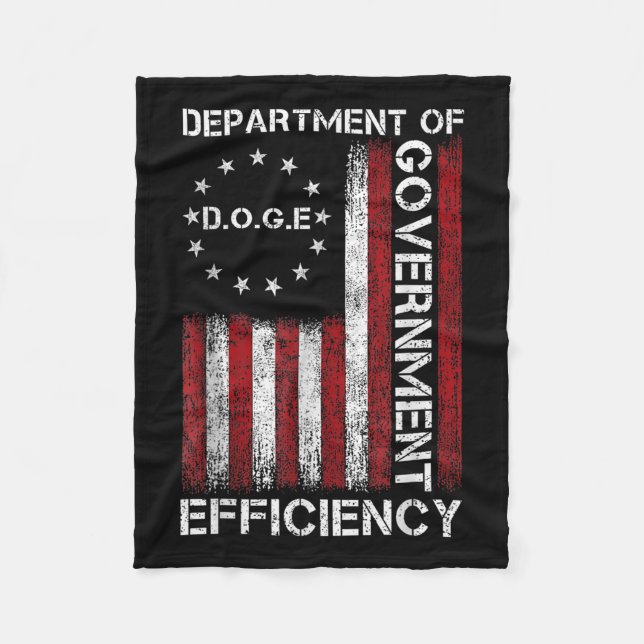 Doge D.o.g. Department of Government Efficiency Fleecedecke (Vorderseite)