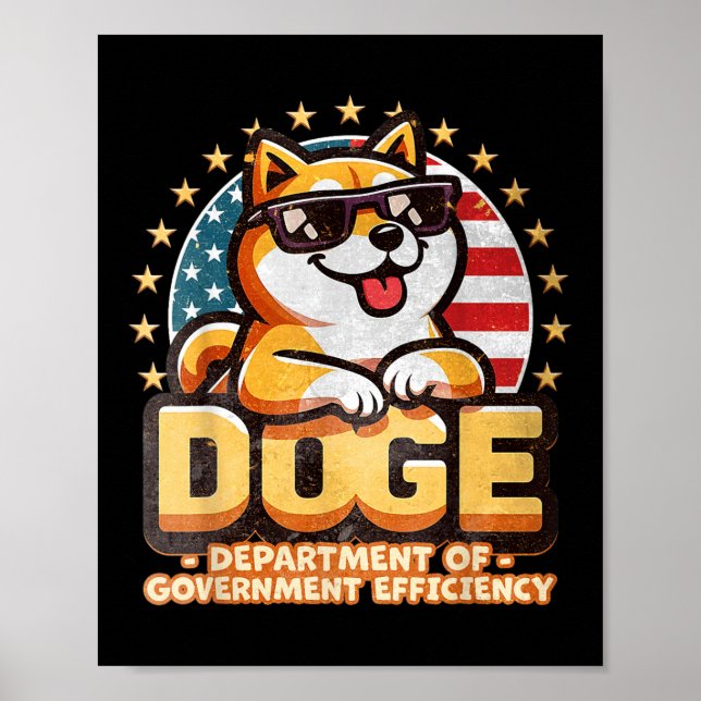 Doge D.o.g. Department of Government Efficiency Poster (Vorne)