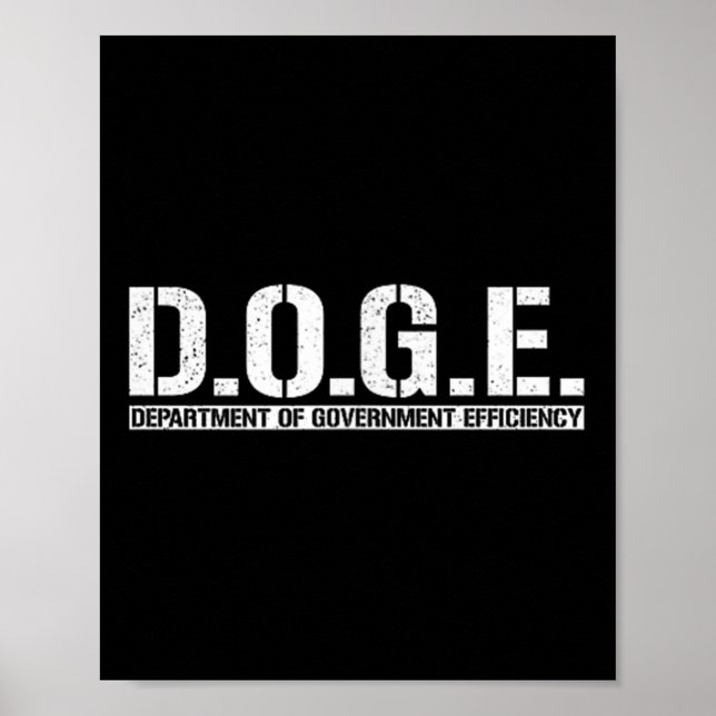 Doge D.o.g. Department of Government Efficiency Poster (Vorne)