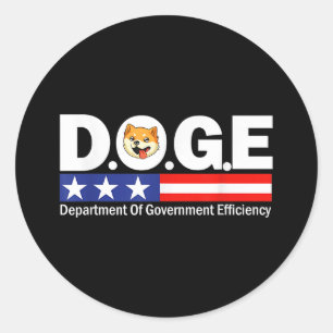 Doge D.o.g. Department of Government Efficiency Runder Aufkleber