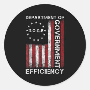 Doge D.o.g. Department of Government Efficiency Runder Aufkleber