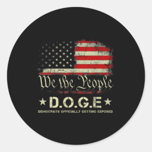 Doge-Demokraten werden offiziell Trump 20 ausgeset Runder Aufkleber
