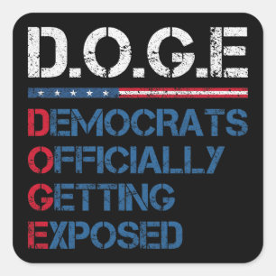 DOGE Department of Government Efficiency Quadratischer Aufkleber