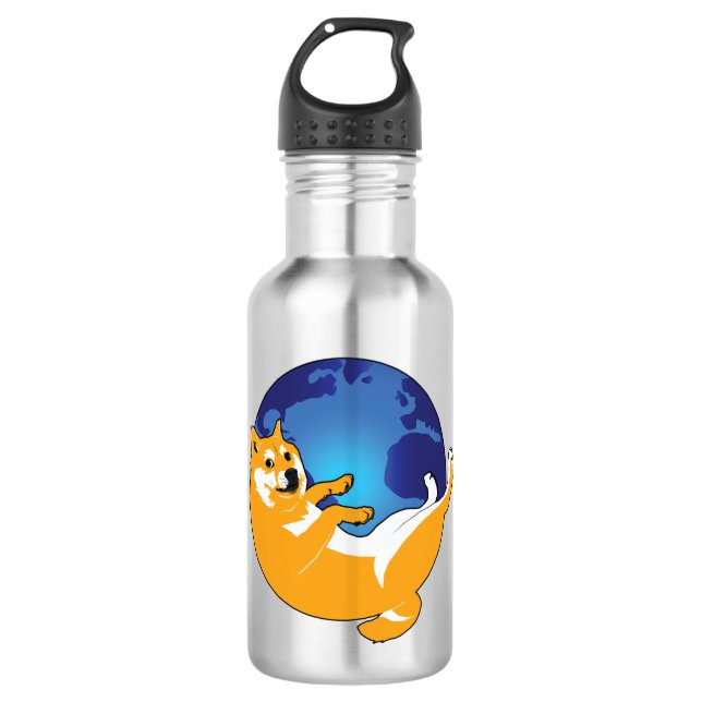Doge, der Firefox lustiges Meme mit der Edelstahlflasche (Vorderseite)