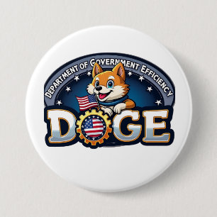 Doge Dog des Ministeriums für Regierungseffizienz Button