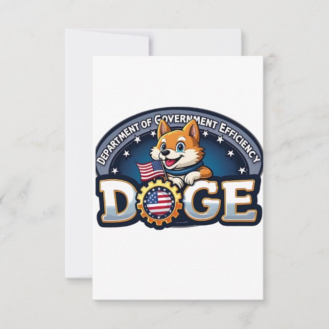 Doge Dog des Ministeriums für Regierungseffizienz Dankeskarte (Vorderseite)