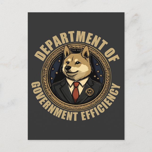 Doge Dog des Ministeriums für Regierungseffizienz Postkarte (Vorderseite)