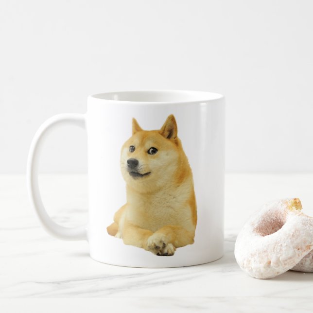 Doge Dog Meme Tasse doppelseitig (Mit Donut)